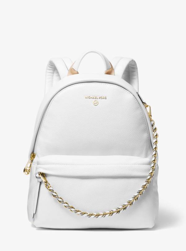 Damske Batohy Michael Kors Slater Medium Pebbled Leather Biele - Kabelky Michael Kors Akcia | CZUJQ-0832